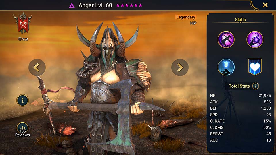 Angar's information on skills, equipment, and mastery build for dungeon campaign, clan boss, and arena.  