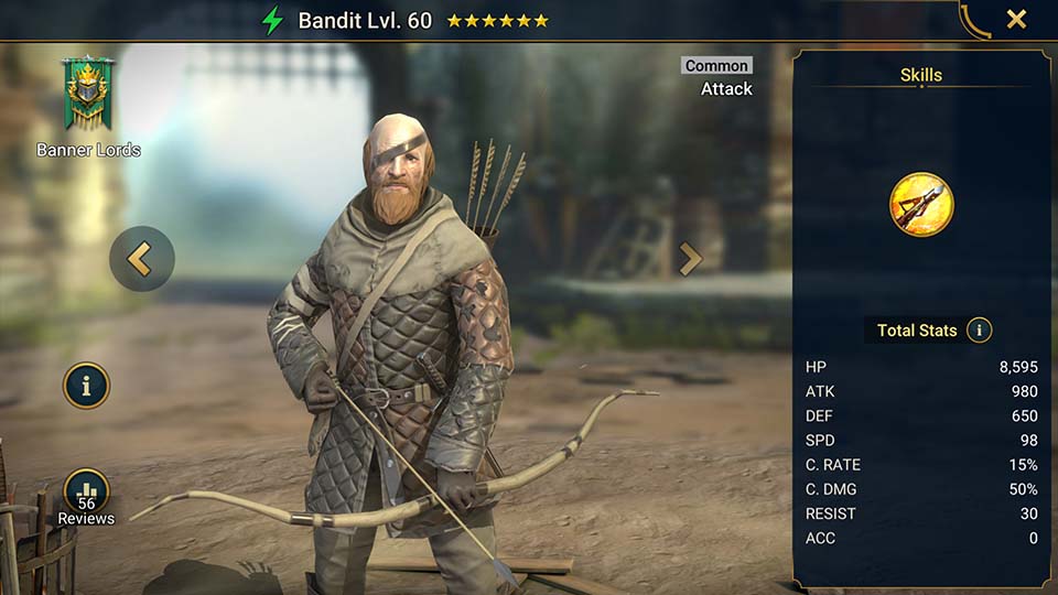Bandit's information on skills, equipment, and mastery build for dungeon campaign, clan boss, and arena.  