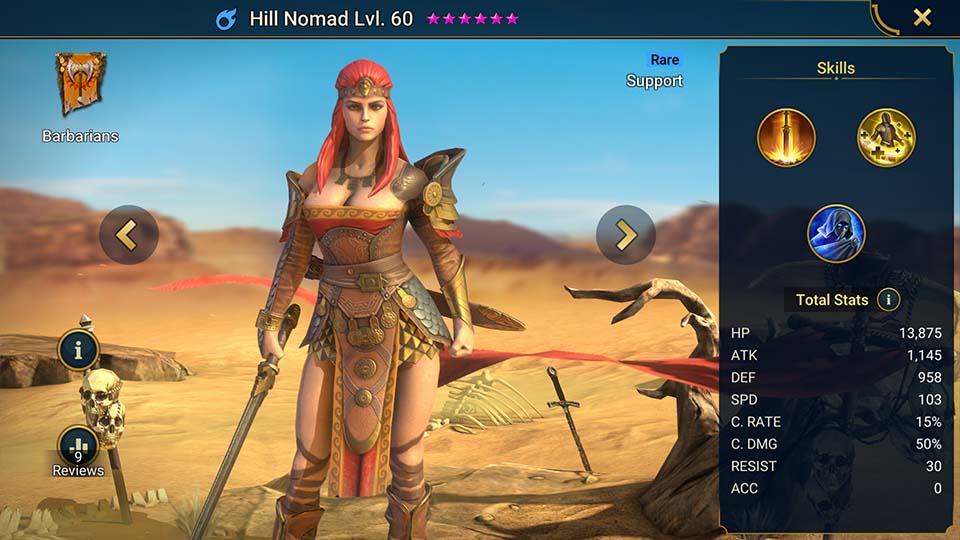 Hill Nomad's information on skills, equipment, and mastery build for dungeon campaign, clan boss, and arena.  