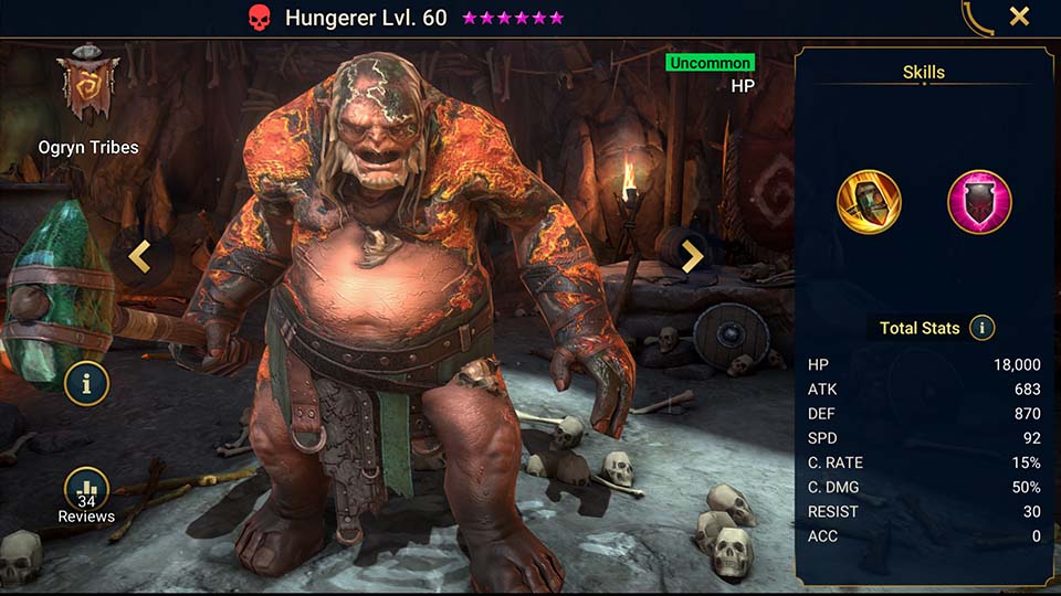 Hungerer's information on skills, equipment, and mastery build for dungeon campaign, clan boss, and arena.  