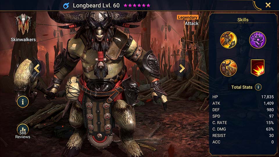 Longbeard's information on skills, equipment, and mastery build for dungeon campaign, clan boss, and arena.  