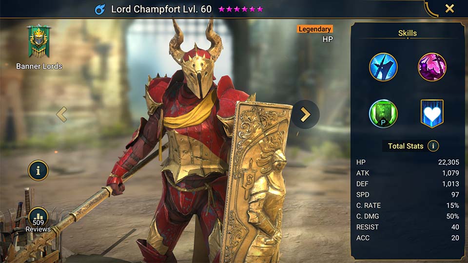 Lord Champfort's information on skills, equipment, and mastery build for dungeon campaign, clan boss, and arena.  