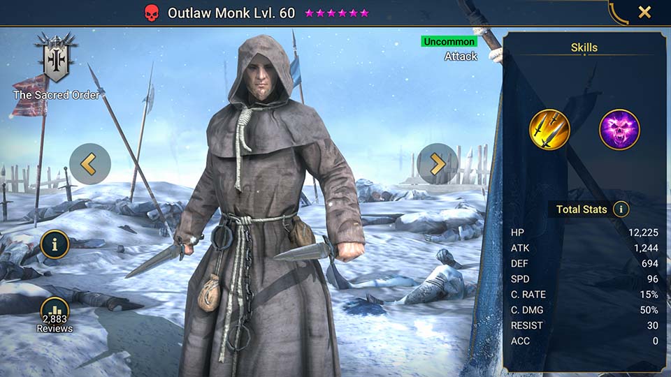 Outlaw Monk's information on skills, equipment, and mastery build for dungeon campaign, clan boss, and arena.  
