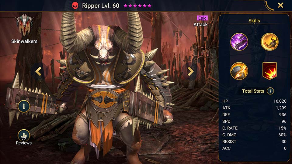 Ripper's information on skills, equipment, and mastery build for dungeon campaign, clan boss, and arena.  
