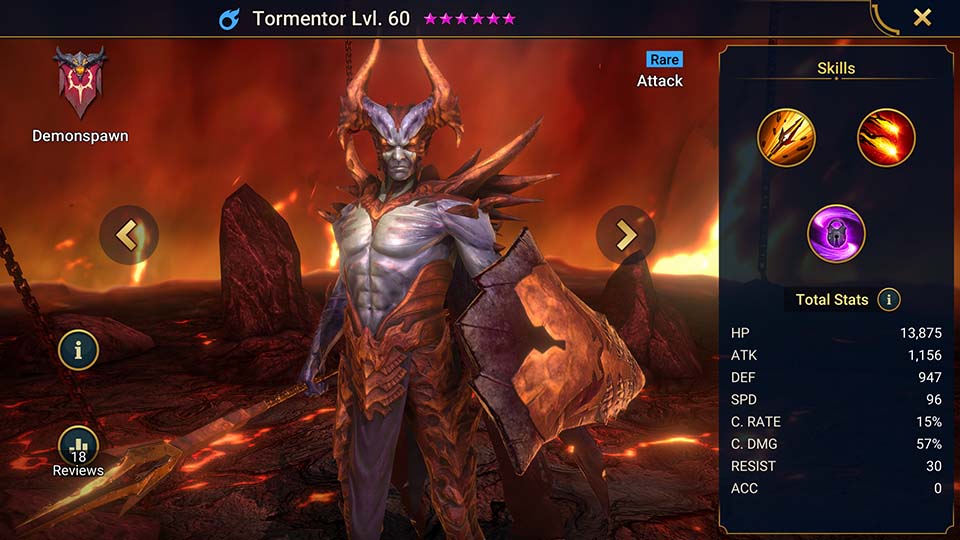 Tormentor's information on skills, equipment, and mastery build for dungeon campaign, clan boss, and arena.  