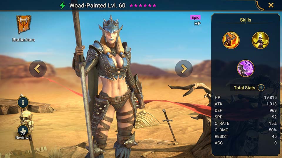 Woad-Painted's information on skills, equipment, and mastery build for dungeon campaign, clan boss, and arena.  